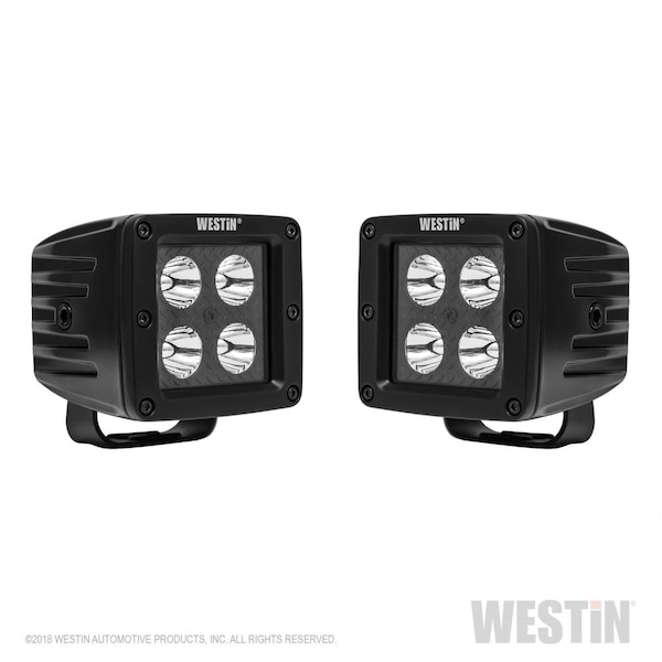 Westin Automotive SET OF(2)3.2 IN. X 3 IN. 5W CREE FLOOD BEAM W/BLK FACEPLATE BLK HYPERQ B-FORCE L 09-12205B-PR - main